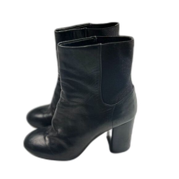 Rag and Bone $575 Black Agnes Leather Stacked Heel Ankle Boot Size 39/8.5 - Picture 7 of 7